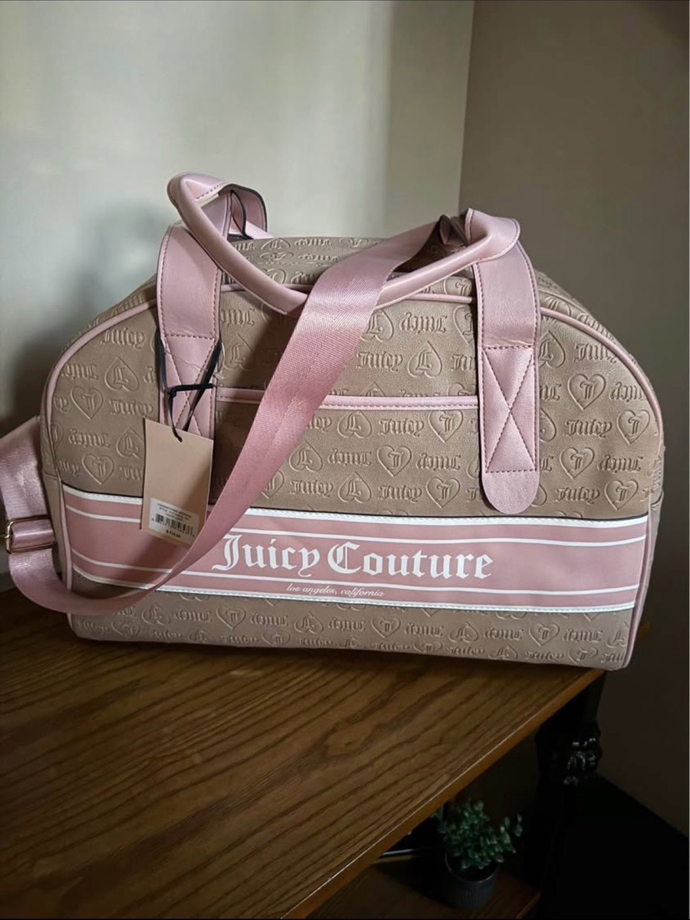Juicy Couture Pink and Beige Travel Duffel
